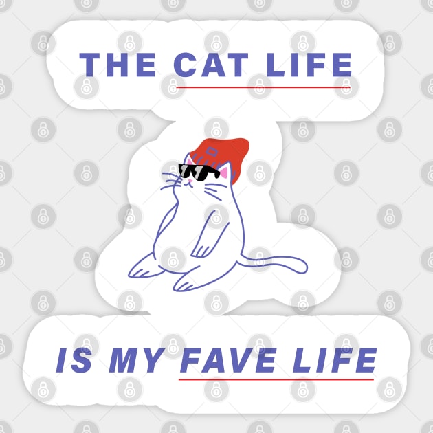 The Cat Life is My Fave Life Sticker by BiancaEm